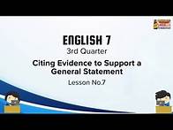 Video thumbnail for Citing Evidence to Support a General Evidence