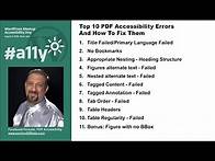 Video thumbnail for Top 10 PDF Accessibility Errors and how to fix them