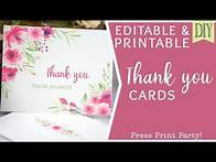 Video thumbnail for Thank you Cards DIY - Editable and Printable with envelopes