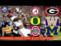 Video thumbnail for COLLEGE FOOTBALL PLAYOFF RANKINGS, PREDICTIONS, & SCENARIOS