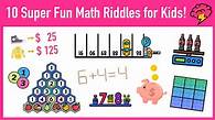 Video thumbnail for 10 Super Fun Math Riddles for Kids Ages 10  (with Answers) — Mashup Math