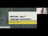 Video thumbnail for NAPLAN Year 7 Language Conventions preparation video, Sample Question and Tips