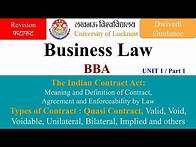 Video thumbnail for Business Law, The Indian Contract Act, Quasi Contract, Agreement, business law unit 1 BBA, lu bba