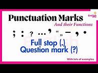 Video thumbnail for Full Stop and Question Mark || Punctuation Marks and their Functions