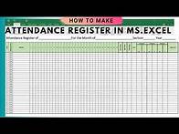 Video thumbnail for How to make attendance register for Students in Microsoft Excel | Students attendance register