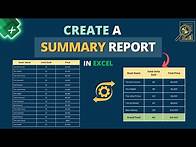 Video thumbnail for How to Create a Summary Report in Excel