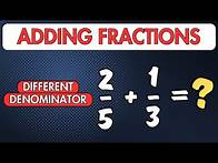 Video thumbnail for ADDING FRACTIONS with DIFFERENT DENOMINATORS