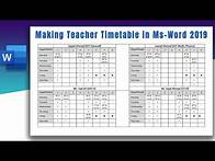 Video thumbnail for How to create Teacher Timetable in Ms word 2019 | Making timetable for school teachers | Timetable