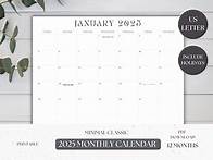 Video thumbnail for 2025 Calendar With Holidays, Printable Calendar, 2025 Monthly Calendar, Monthly Planner, 2025 Calendar PDF, Wall Calendar, Desk Calendar - Etsy
