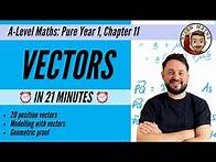 Video thumbnail for Vectors (Year 1) in less than 21 minutes • A-Level Maths, Pure Year 1, Chapter 11 📚