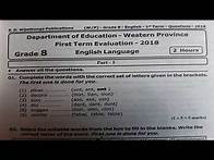Video thumbnail for Grade 8 western province first term Test 01 & 02