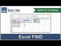 Video thumbnail for How to use the FIND function in Excel