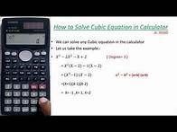 Video thumbnail for How to Solve Cubic Equation in Calculator I Casio fx991MS I The calculator King