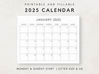 Video thumbnail for 2025 Calendar Printable, Monthly Calendar 2025, Fillable Calendar, 2025 Planner Printable, Minimalist Calendar, Simple Clean Calendar - Etsy Canada