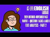 Video thumbnail for Part 2: Cambridge AS Level English Language (9093) Paper 1 Question 1