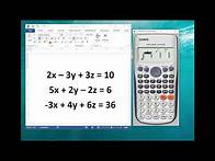 Video thumbnail for How to solve system of linear equations with 3 variables using calculator