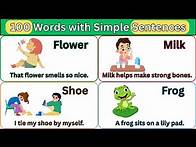 Video thumbnail for 100 Easy Words and Sentences for Kids | Daily Sentences | English Vocabulary | Kids vocabulary