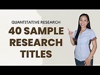 Video thumbnail for SAMPLE QUANTITATIVE RESEARCH TITLES