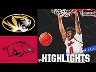 Video thumbnail for Missouri Tigers vs. Arkansas Razorbacks | Full Game Highlights | ESPN College Basketball