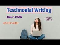 Video thumbnail for Testimonial writing isc // class 11th/12th // testimonial format / example