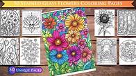 Video thumbnail for 50 Stained Glass Flowers Coloring Pages - Inspiring Coloring Book, Colorful Flowerful Floral Designs, Printable Flower Coloring for Adults - Etsy