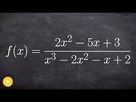 Video thumbnail for Find asymptotes and intercepts of a rational function