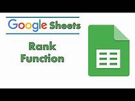 Video thumbnail for Google Sheets: How To Use The Rank Function