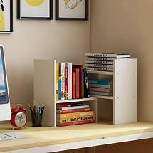 Video thumbnail for Linch Desktop Bookshelf, Wood Adjustable Desktop Storage Organizer, Office Storage Rack, Display Shelf Rack, Desk Organizer