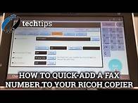 Video thumbnail for How to quick-add a fax number to your Ricoh copier || Office Systems Tech Tips