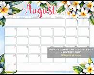 Video thumbnail for Editable August 2025 Printable Calendar, Floral Fillable monthly planner, Aesthetic Wall Calendar, Instant Download