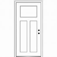 Video thumbnail for MMI Door 36 in. x 80 in. Left-Hand Inswing Craftsman 3-Panel Shaker Classic Painted Fiberglass Smooth Prehung Front Door Z015482L