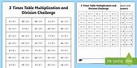 Video thumbnail for 3 Times Table Multiplication and Division Challenge Worksheet