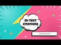 Video thumbnail for In-text Citations (MLA)