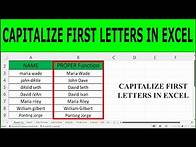 Video thumbnail for How to Capitalize First Letters in Excel (PROPER Function)