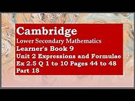 Video thumbnail for Part 18 Cambridge Lower Secondary Mathematics Learner's Book 9