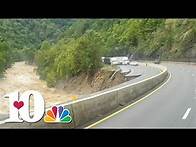 Video thumbnail for I-40 closed in Cocke County and Western NC as Pigeon River flooding rages