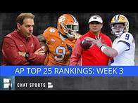 Video thumbnail for AP Poll: College Football Top 25 Rankings For Week 3