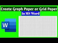 Video thumbnail for How to Create Graph Paper or Grid Paper in MS Word. With very Easy and simple Method.