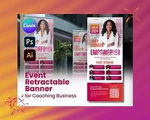 Video thumbnail for Custom Event Retractable Banner Template - DIY Design for Business Coaching - Canva Editable - Etsy