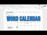 Video thumbnail for Insert an Editable Calendar into a Microsoft Word Document