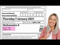 Video thumbnail for January 2021 Paper 1HR - Edexcel IGCSE Mathematics (4MA1) - Complete Walkthrough