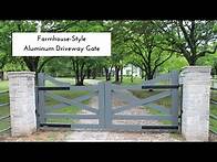 Video thumbnail for Gray Farmhouse-Style Aluminum Driveway Gates