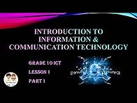 Video thumbnail for Introduction to ICT: Grade 10 ICT O/L Unit 1 Part 1