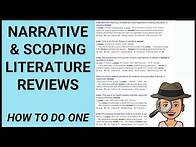 Video thumbnail for How to conduct a Narrative or Scoping Literature Review