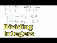 Video thumbnail for 20 - Dividing Integers, Part 1 (Learn to Divide Negative & Positive Numbers)