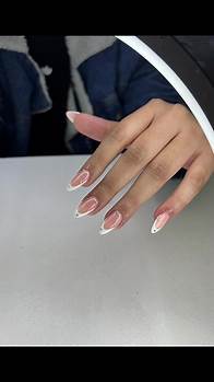 Video thumbnail for 🤍🤍🤍#frenchnails #almondnails #trending #capcut #fypシ゚viral #tiktok #fyp