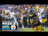 Video thumbnail for Los Angeles Chargers vs. Pittsburgh Steelers | 2024 Week 3 Game Highlights