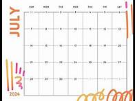 Video thumbnail for Free printable, custom July 2024 calendar templates 📅 Calendar 365 📅