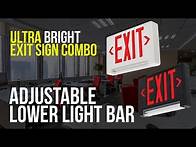 Video thumbnail for COMBOLP: Ultra Bright Exit Sign w/ Emergency LED Light Bar Combo