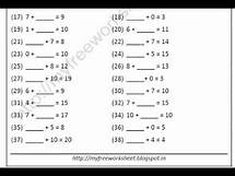 Video thumbnail for Grade 2 Maths Missing Addend Worksheets